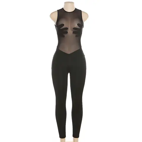 Hand Shape Patchwork Bodyshaping Jumpsuit