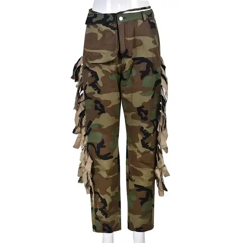 Camouflage Cargo Fashion Tassel Pants