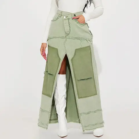 Kiki's Cargo Style Patchwork Skirt