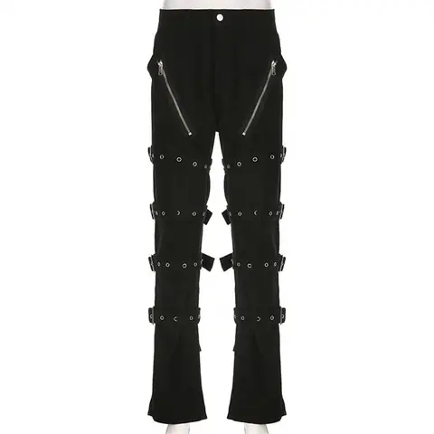 Eyelet Buckle Punk Goth Jeans