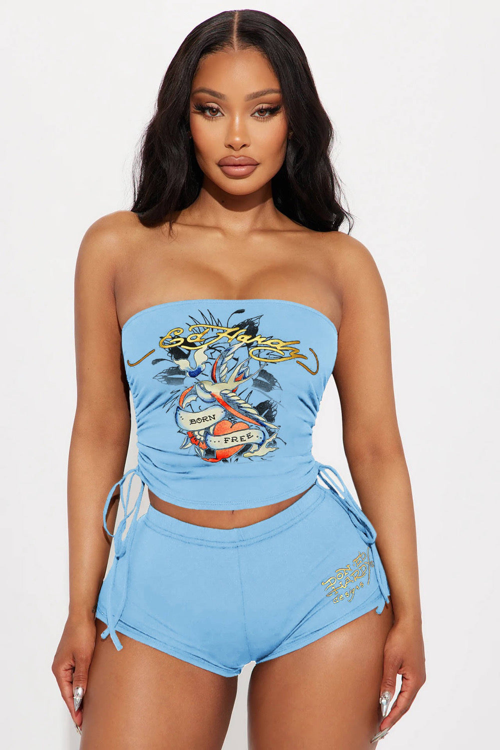 Ed Hardy Tube Top Short Set