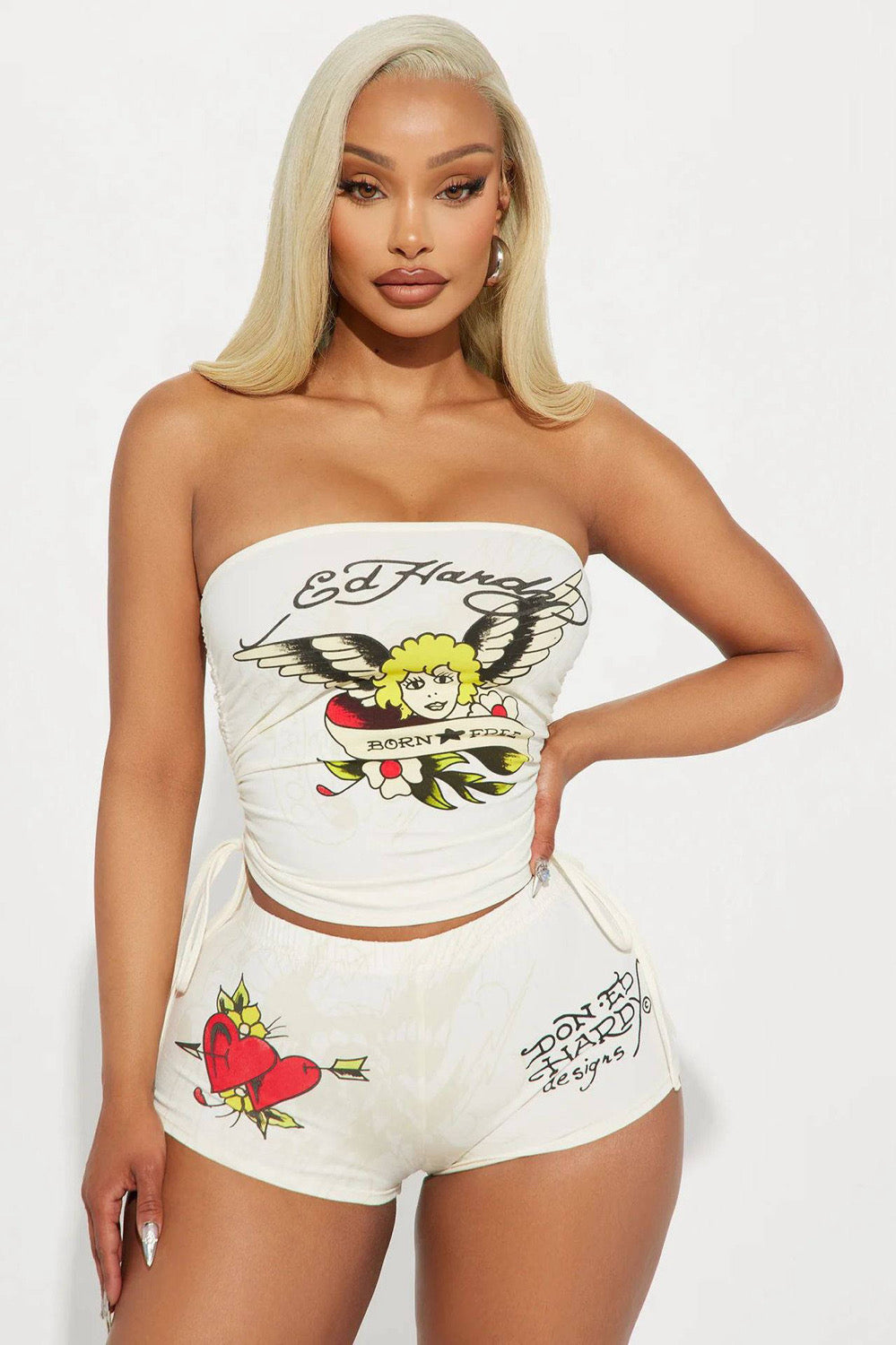 Ed Hardy Tube Top Short Set