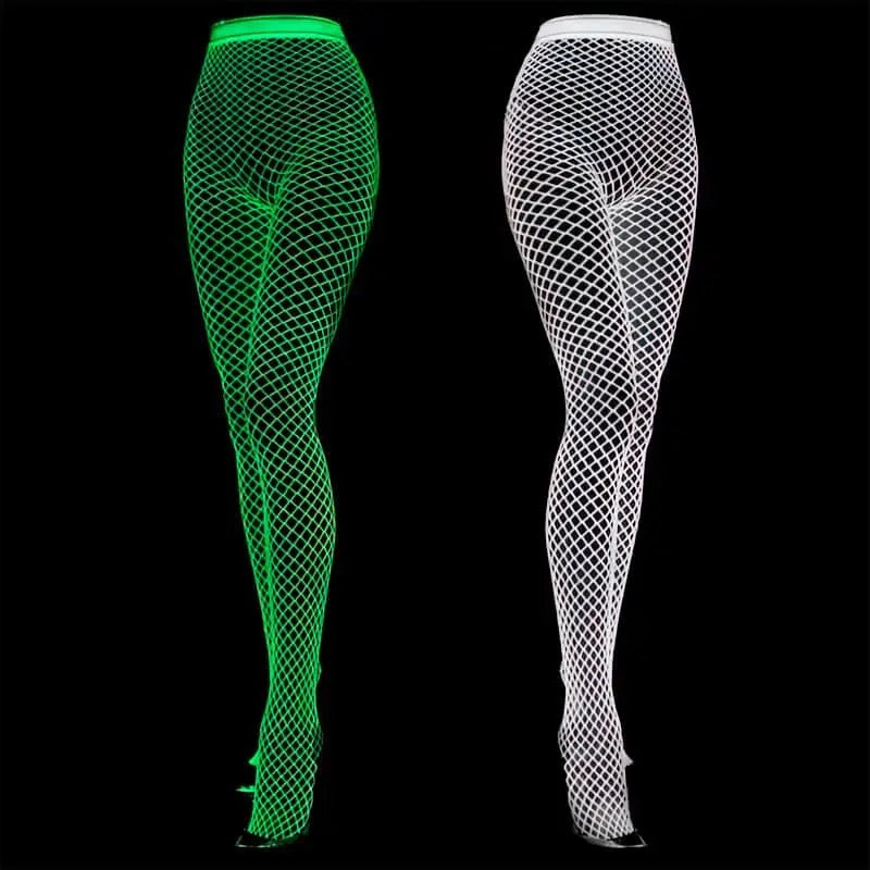 LETNES’ Glow In the Dark Flourecent Fish Net Tights