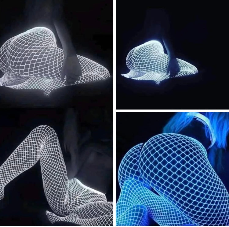 LETNES’ Glow In the Dark Flourecent Fish Net Tights