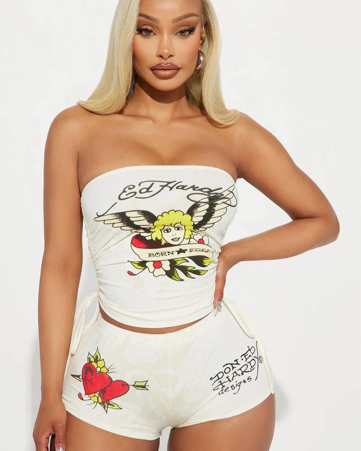 Ed Hardy Tube Top Short Set