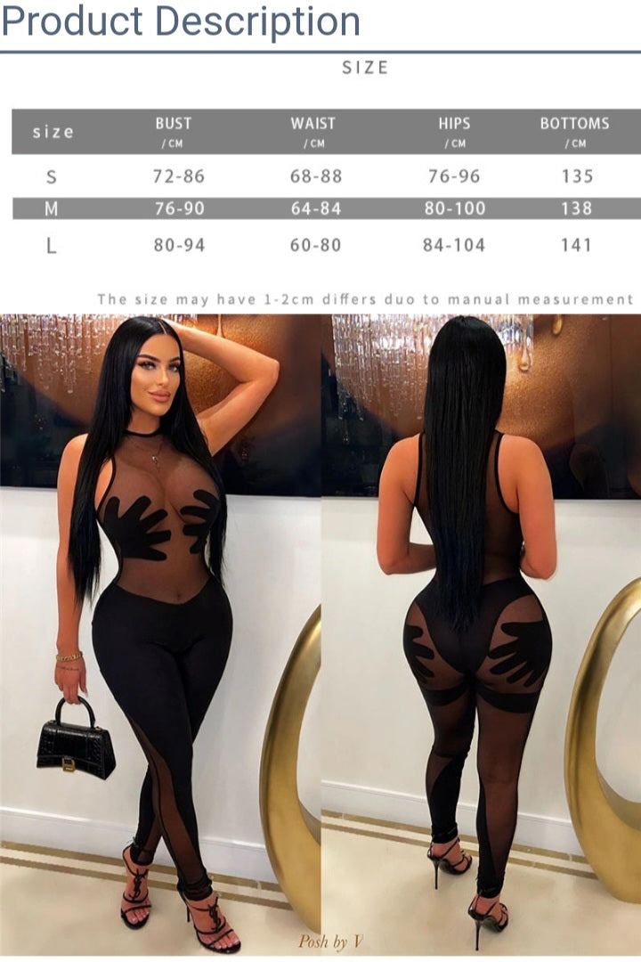 Hand Shape Patchwork Bodyshaping Jumpsuit