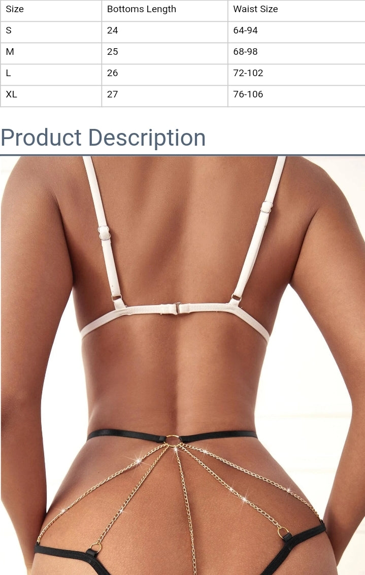 Heart Chain Link T-Back Thong