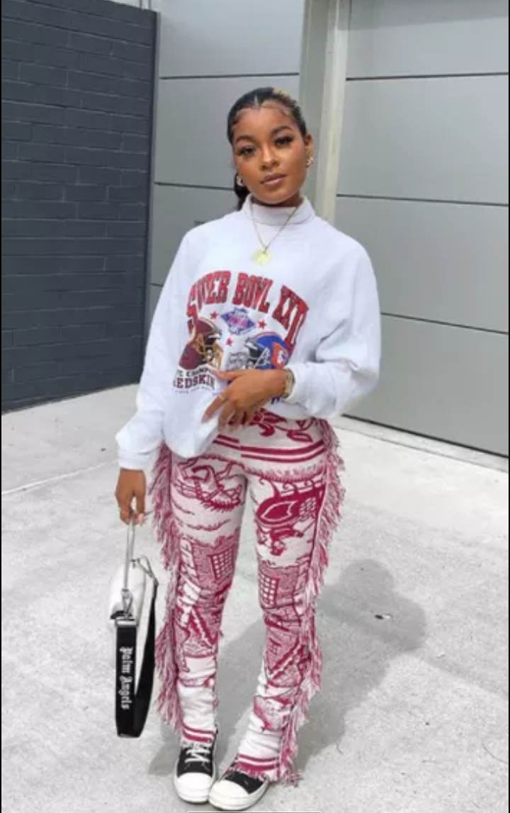 Crystal's  Patchwork Supreme Tassel Pants